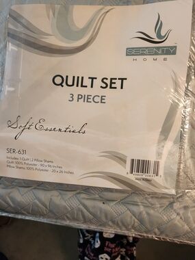 Serenity Quilted 3-Piece Quilt Set & Matching Sheet Set ■No Offers》 Read Below《